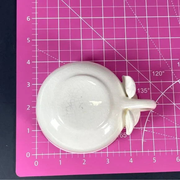 Stacked Ceramic Pottery Teapot Cup Set Paper Windows USA Floral Rose Cream VTG - Picture 12 of 16